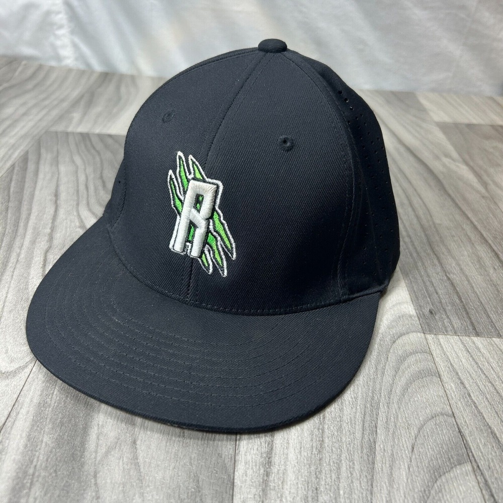 Cap America Trucker Hat Men XS Black Perforated Flexfit Stretch Premium Line Cap
